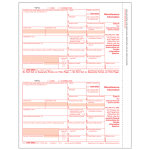 1099-MISC Forms and Envelopes
