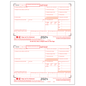 W-2 Forms and Envelopes